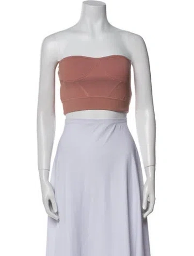 Pre-owned Rta Strapless Crop Top In Neutral