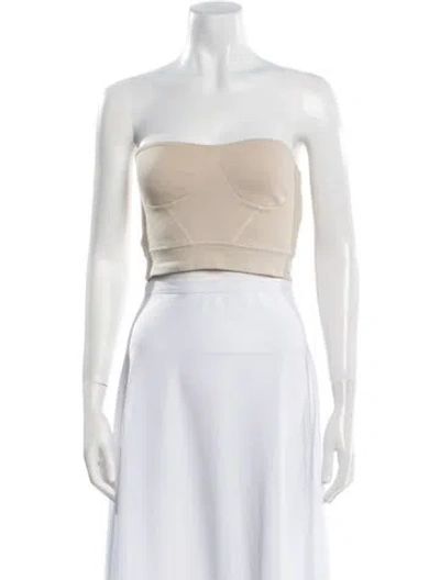 Pre-owned Rta Strapless Crop Top In Neutral