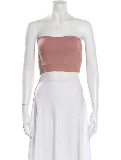 Pre-owned Rta Strapless Crop Top In Pink