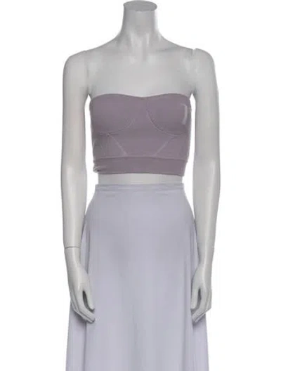 Pre-owned Rta Strapless Crop Top In Purple