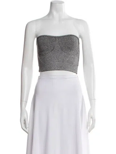 Pre-owned Rta Strapless Crop Top W/ Tags In Gray