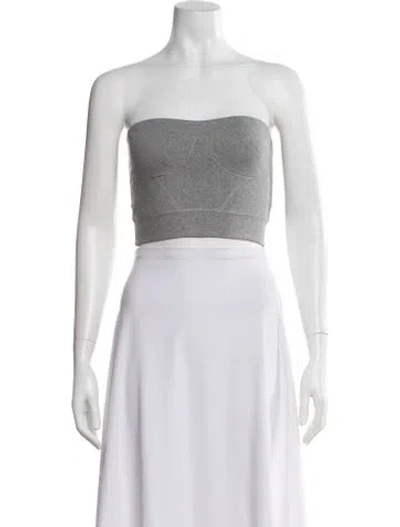Pre-owned Rta Strapless Crop Top W/ Tags In Gray