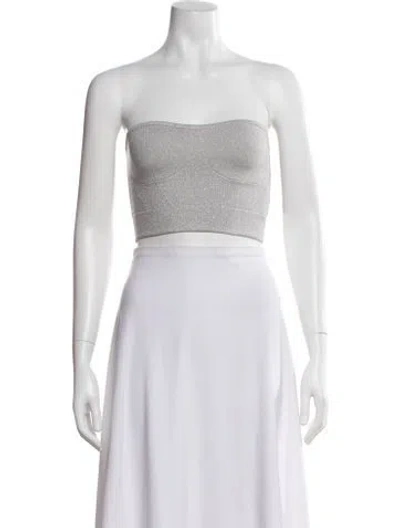 Pre-owned Rta Strapless Crop Top W/ Tags In Gray
