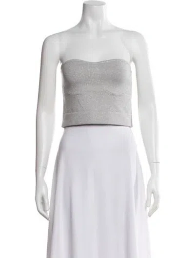 Pre-owned Rta Strapless Crop Top W/ Tags In Gray