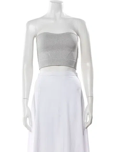 Pre-owned Rta Strapless Crop Top W/ Tags In Gray