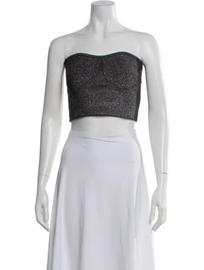 Pre-owned Rta Strapless Crop Top W/ Tags In Gray