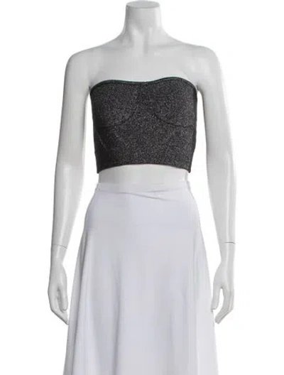 Pre-owned Rta Strapless Crop Top W/ Tags In Gray