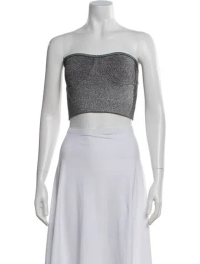 Pre-owned Rta Strapless Crop Top W/ Tags In Gray