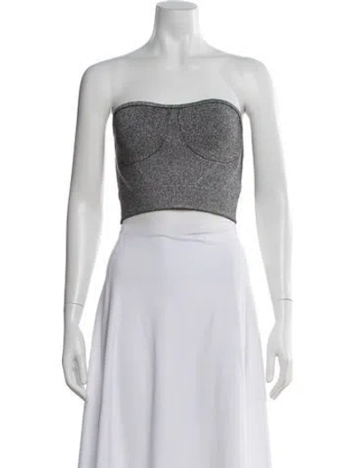 Pre-owned Rta Strapless Crop Top W/ Tags In Gray