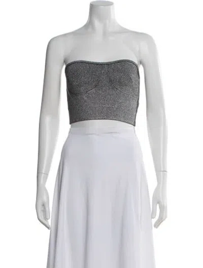 Pre-owned Rta Strapless Crop Top W/ Tags In Gray
