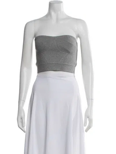 Pre-owned Rta Strapless Crop Top W/ Tags In Gray