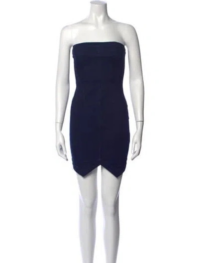 Pre-owned Rta Strapless Mini Dress In Blue