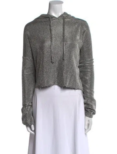 Pre-owned Rta Striped Crew Neck Crop Top