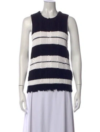 Pre-owned Rta Striped Crew Neck Sweater In Black