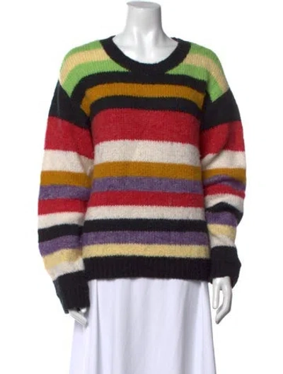 Pre-owned Rta Striped Crew Neck Sweater In Purple