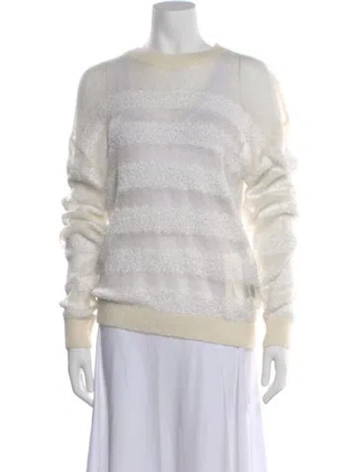 Pre-owned Rta Striped Crew Neck Sweater W/ Tags In White