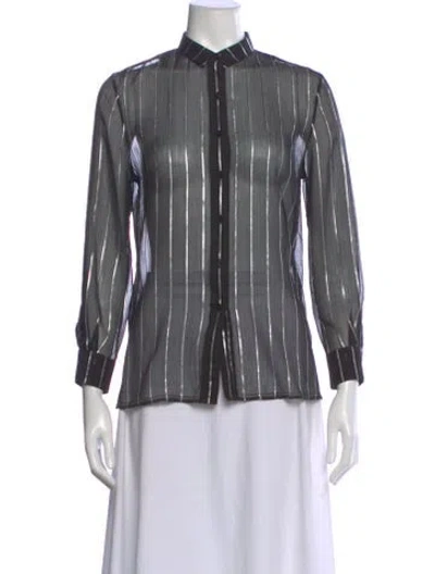Pre-owned Rta Striped Long Sleeve Blouse In Multi