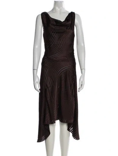 Pre-owned Rta Striped Midi Length Dress W/ Tags In Brown