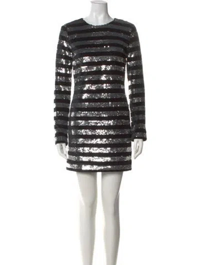 Pre-owned Rta Striped Mini Dress In Black