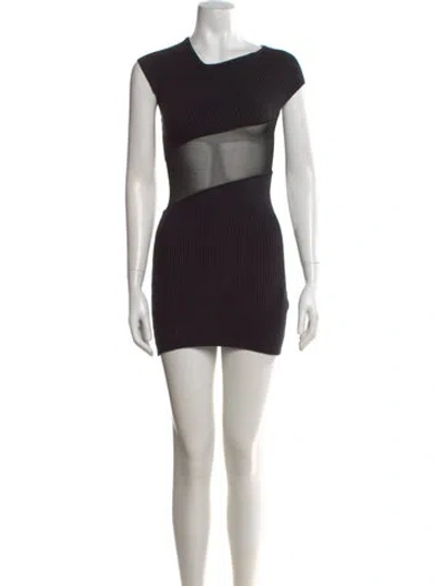 Pre-owned Rta Striped Mini Dress In Black