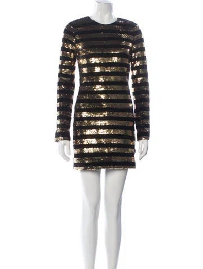 Pre-owned Rta Striped Mini Dress In Black
