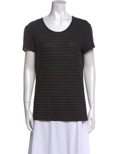 Pre-owned Rta Striped Scoop Neck T-shirt In Black
