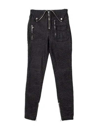 Pre-owned Rta Striped Skinny Leg Pants In Black