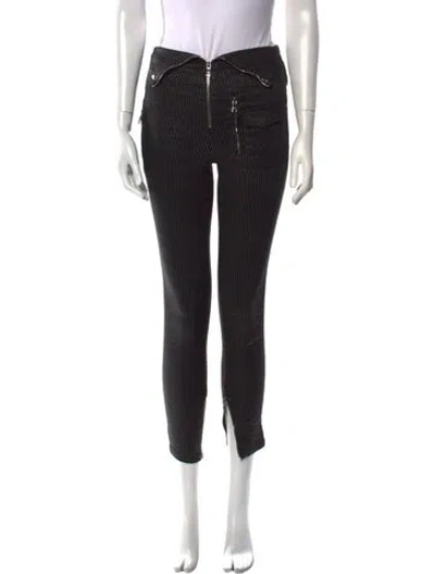 Pre-owned Rta Striped Skinny Leg Pants In Black