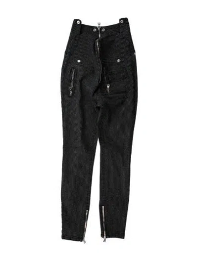 Pre-owned Rta Striped Skinny Leg Pants In Black