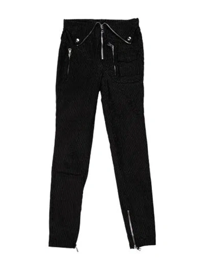 Pre-owned Rta Striped Skinny Leg Pants In Black
