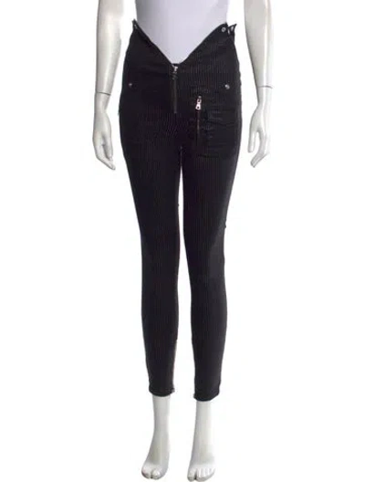 Pre-owned Rta Striped Skinny Leg Pants In Black