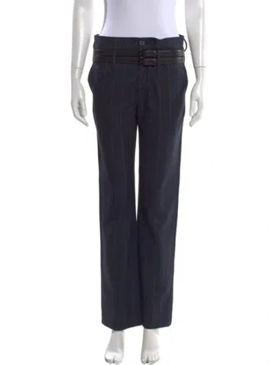 Pre-owned Rta Striped Straight Leg Pants In Blue