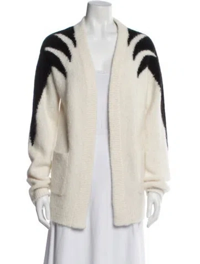 Pre-owned Rta Striped V-neck Sweater In Neutral