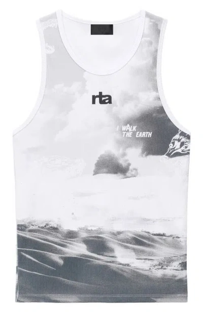 Rta Sylvain Graphic Tank Top In White
