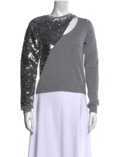 Pre-owned Rta Teagan Colorblock Pattern Sweater In Gray