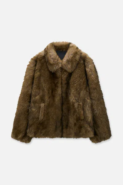 Rta Thiago Faux Fur Jacket In Brown