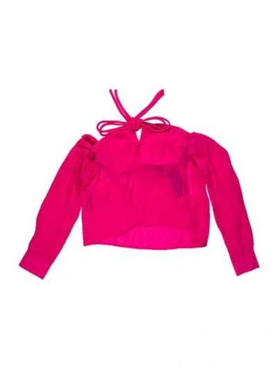 Pre-owned Rta Tie Neck Long Sleeve Blouse W/ Tags In Pink