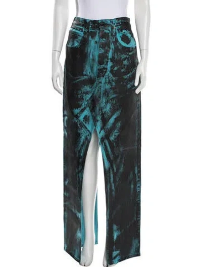 Pre-owned Rta Tie-dye Print Long Skirt In Blue