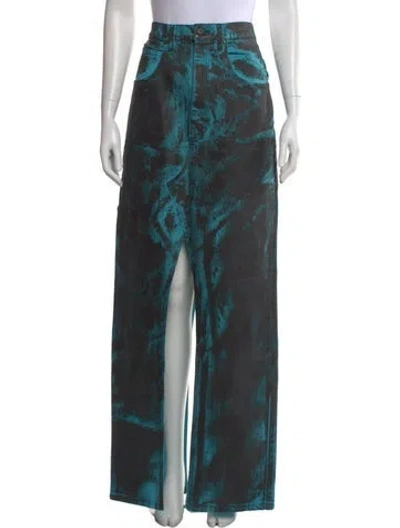 Pre-owned Rta Tie-dye Print Long Skirt W/ Tags In Blue