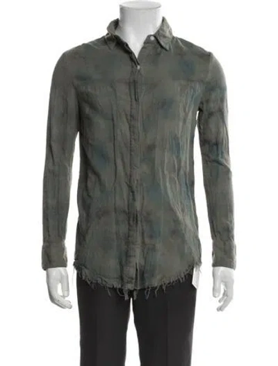 Pre-owned Rta Tie-dye Print Long Sleeve Shirt In Green