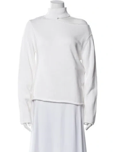 Pre-owned Rta Turtleneck Long Sleeve Top In White
