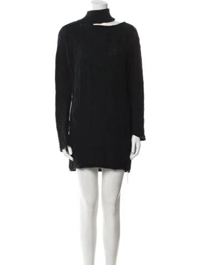 Pre-owned Rta Turtleneck Mini Dress In Black