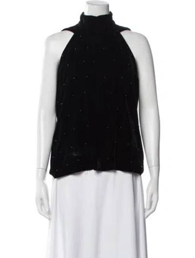 Pre-owned Rta Turtleneck Sleeveless Top In Black