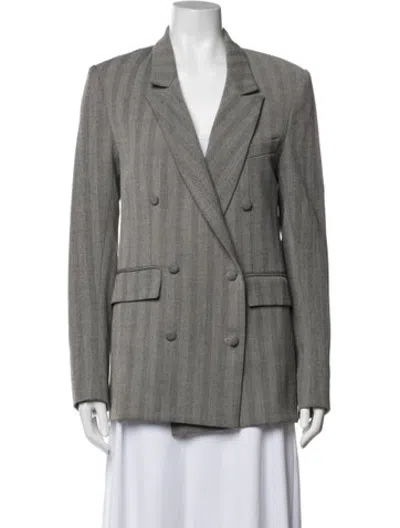 Pre-owned Rta Tweed Pattern Blazer In White