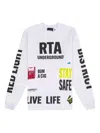 Rta Underground Text-print Sweatshirt In White
