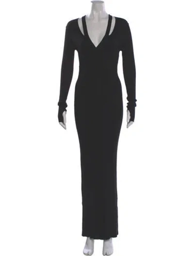 Pre-owned Rta V-neck Long Dress In Gray
