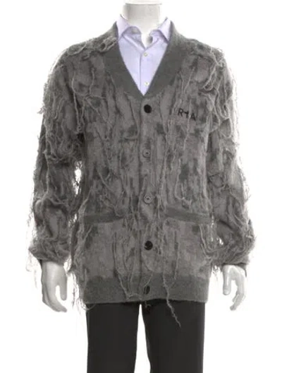 Pre-owned Rta V-neck Long Sleeve Cardigan In Grey