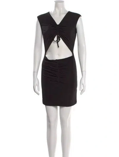 Pre-owned Rta V-neck Mini Dress In Black