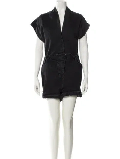 Pre-owned Rta V-neck Romper In Black