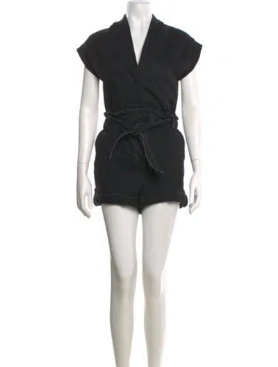 Pre-owned Rta V-neck Romper In Black
